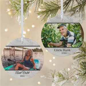 Double Photo Memorial Personalized Photo Ornament- 3.75 Matte - 2 Sided - 32701-2L