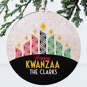 Family Kwanzaa Personalized Wood Ornament - 32702-1W