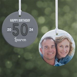 Modern Milestone Birthday Personalized Ornament- 2.85 Glossy - 2-Sided - 32703-2S