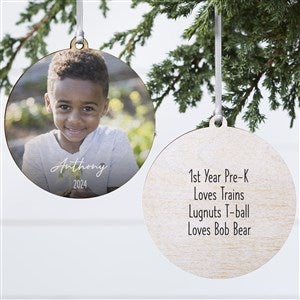 Through the Years Personalized Photo Ornament- 3.75 Wood - 2 Sided - 32716-2W