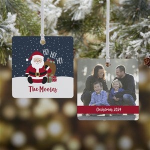 Weve Been Good Santa Personalized Square Photo Ornament- 2.75 Metal - 2 Sided - 32719-2M