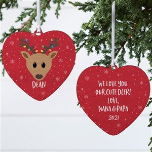 Build Your Own Reindeer Personalized Heart Ornament- 4 Wood - 2 Sided - 32722-2W