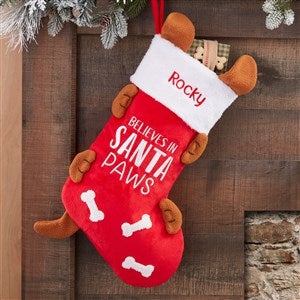 Santa Paws Embroidered Dog Stocking - 32743-DG