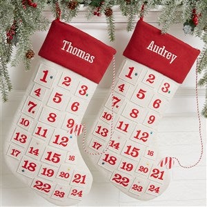 Countdown To Christmas Personalized Advent Calendar Stocking - 32746