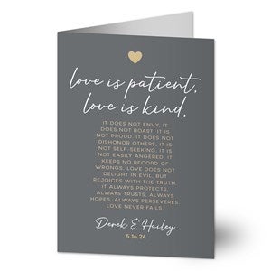 Love Is Patient Personalized Wedding Greeting Card- Signature - 32754