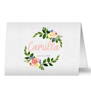 Floral Baby Personalized Greeting Card - Signature - 32769