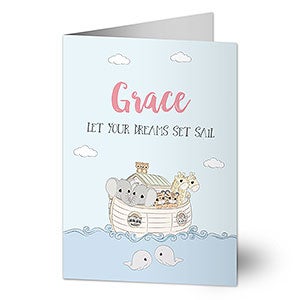 Precious Moments Noahs Ark Personalized Baby Greeting Card Signature - 32771
