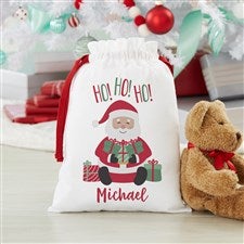 Santa Personalized Canvas Drawstring Santa Sack-Small - 32805-S