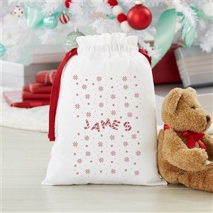 Candy Cane Lane Personalized Canvas Drawstring Santa Sack-Small - 32806-S