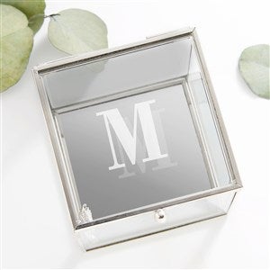 Personalized Glass Hexagon Jewelry Box - Name & Monogram