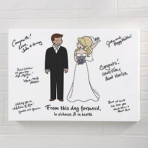 Wedding Couple philoSophies® Guest Book Personalized Canvas Print - 24 x 36 - 32851-XL
