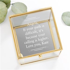 Write Your Message Personalized Glass Jewelry Box - Gold - 32853-G