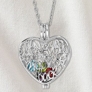 I Love You To The Moon  Back Personalized Birthstone Locket - Sterling Silver - 32865D-S
