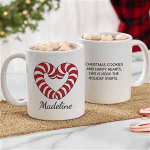 Precious Moments Candy Cane Heart Personalized White Mug 11oz - 32879-S