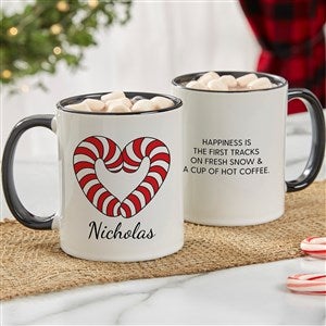 Precious Moments Candy Cane Heart Personalized Black Mug 11oz - 32879-B