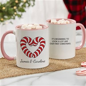 Precious Moments Candy Cane Heart Personalized Pink Mug 11oz - 32879-P