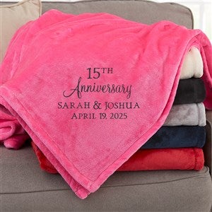 Anniversary Text  Personalized 60x80 Pink Fleece Throw - 32915-LP