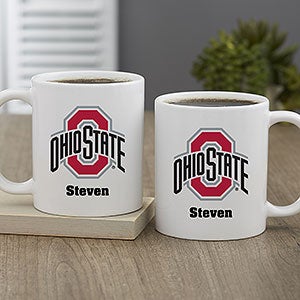Ohio State Buckeyes 12oz. Personalized Stainless Steel Lowball with Handle  - White