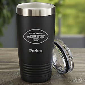 NFL New York Jets Personalized 20oz Black Stainless Steel Tumbler - 33081-B
