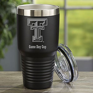NCAA Texas Tech Red Raiders Personalized 30 oz. Black Stainless Steel Tumbler - 33128-LB