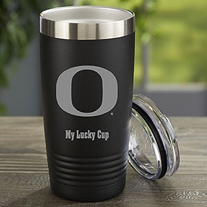 NCAA Oregon Ducks Personalized 20 oz. Black Stainless Steel Tumbler - 33132-B