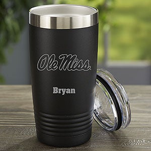 NCAA Ole Miss Rebels Personalized 20 oz. Black Stainless Steel Tumbler - 33144-B