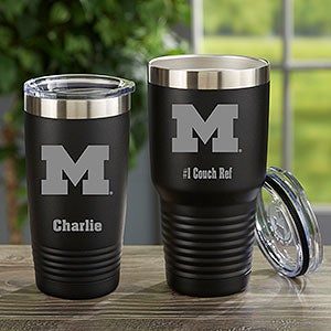 Michigan Wolverines YETI Laser Engraved 20 or 30 oz Black Tumbler