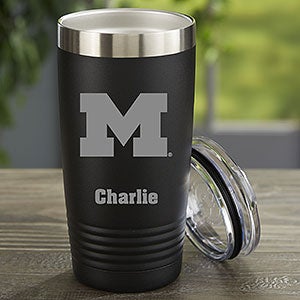 NCAA Michigan Wolverines Personalized 20 oz. Black Stainless Steel Tumbler - 33146-B