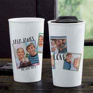 Love Photo Collage For Him Personalized 12 oz. Double-Wall Ceramic Travel Mug - 33191
