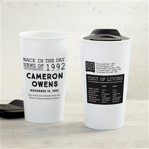 Back in the Day Personalized 12 oz. Double-Walled Ceramic Travel Mug - 33222