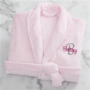 Playful Name Embroidered Fleece Robe - Pink - 33288-P