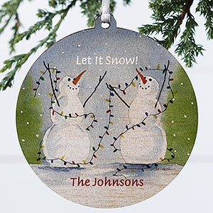 Snow Couple Personalized Ornament - 3333-1W