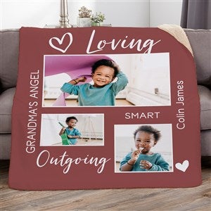 Photo Collage For Grandparents Personalized 60x80 Sherpa Blanket - 33386-SL