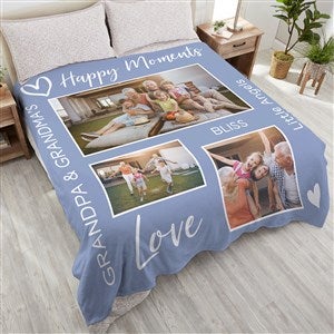 Photo Collage For Grandparents Personalized 90x90 Plush Queen Fleece Blanket - 33386-QU