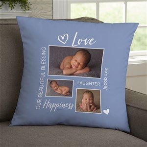 Baby Photo Collage Personalized 18 Velvet Throw Pillow - 33390-LV