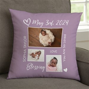 Baby Photo Collage Personalized 14 Throw Pillow - 33390-S