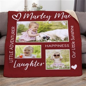 Baby Photo Collage Personalized Photo 50x60 Sherpa Photo Blanket - 33391-S