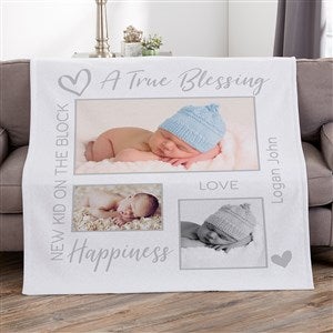 First Birthday Photo Personalized Throw Pillow Cover - 18 X 18