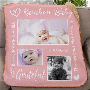 Baby Photo Collage Personalized Photo 30x40 Sherpa Blanket - 33391-SS