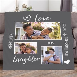 Photo Collage For Him Personalized 60x80 Plush Fleece Blanket - 33392-FL
