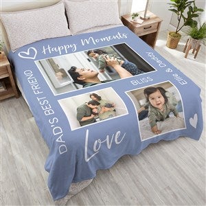 Photo Gallery For Him Personalized 90x90 Plush Queen Fleece Blanket - 33392-QU