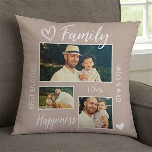 Photo Collage For Him Personalized Photo 14x14 Velvet Throw Pillow - 33393-SV
