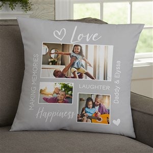 Photo Collage For Him Personalized Photo 18x18 Velvet Throw Pillow - 33393-LV