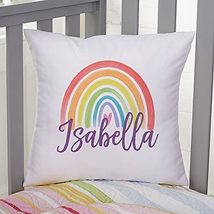 Watercolor Brights Personalized 14x14 Throw Pillow - 33397-S