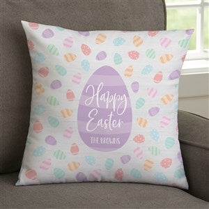 Happy Easter Eggs Personalized 14x14 Throw Pillow - 33455-S