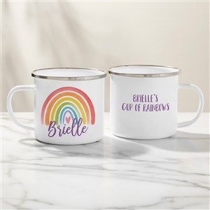 Watercolor Brights Rainbow Personalized Kids Enamel Mug-Large - 33539-RL