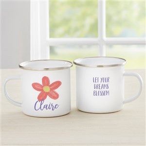 Watercolor Brights Flower Personalized Kids Enamel Mug - 33539-F