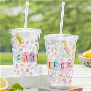 Happy Easter Eggs Personalized 17 oz. Acrylic Insulated Tumbler - 33555