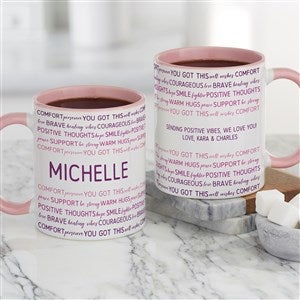 Words of Encouragement  Personalized Coffee Mug 11 oz.- Pink - 33556-P