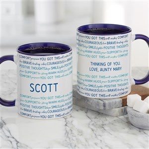 Words of Encouragement Personalized Coffee Mug 11 oz.- Blue - 33556-BL